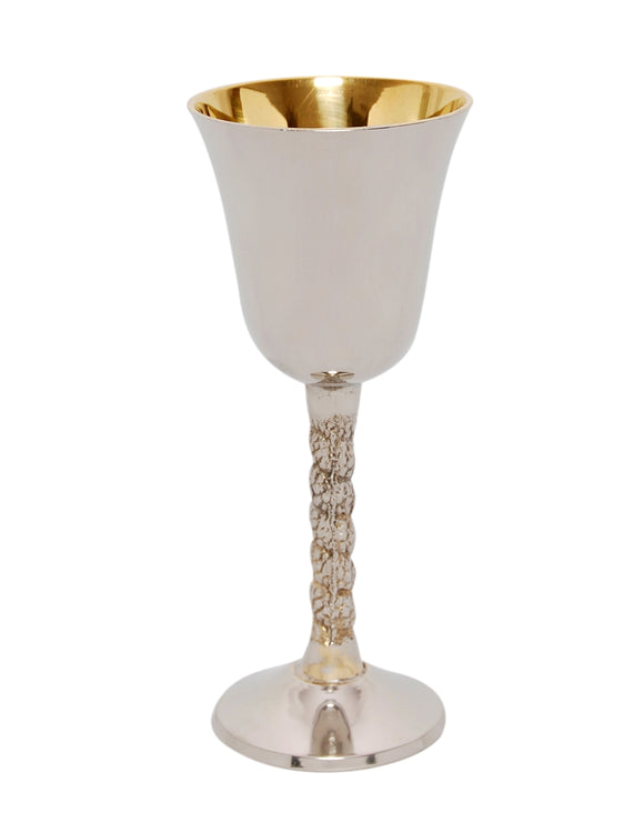 SMALL KIDDUSH CUP WITH FLOWERED STEM