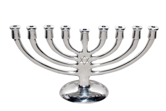 Long Spread Menorah with Short Height Detachable Candle Holders