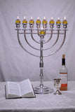 24" Chanukah Menorah for Home or Shul - Silver Aluminum