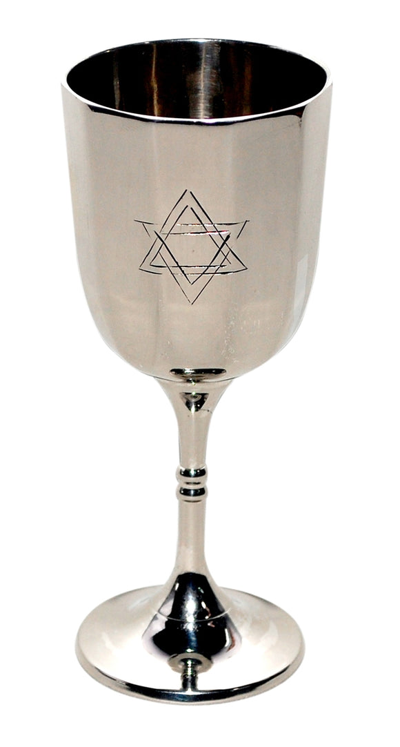 Stately Faceted Kiddush Cup with Star of David