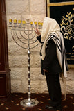 63" Extra Large Chanukah Menorah for Shul - Silver Aluminum